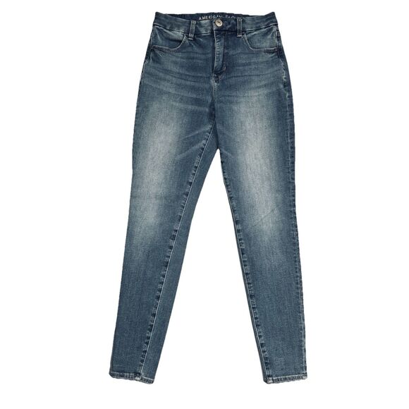 American Eagle Dream Jeans Womens 2 Blue Curvy Hi Rise Jegging Measures 25 x 27 - Picture 1 of 9